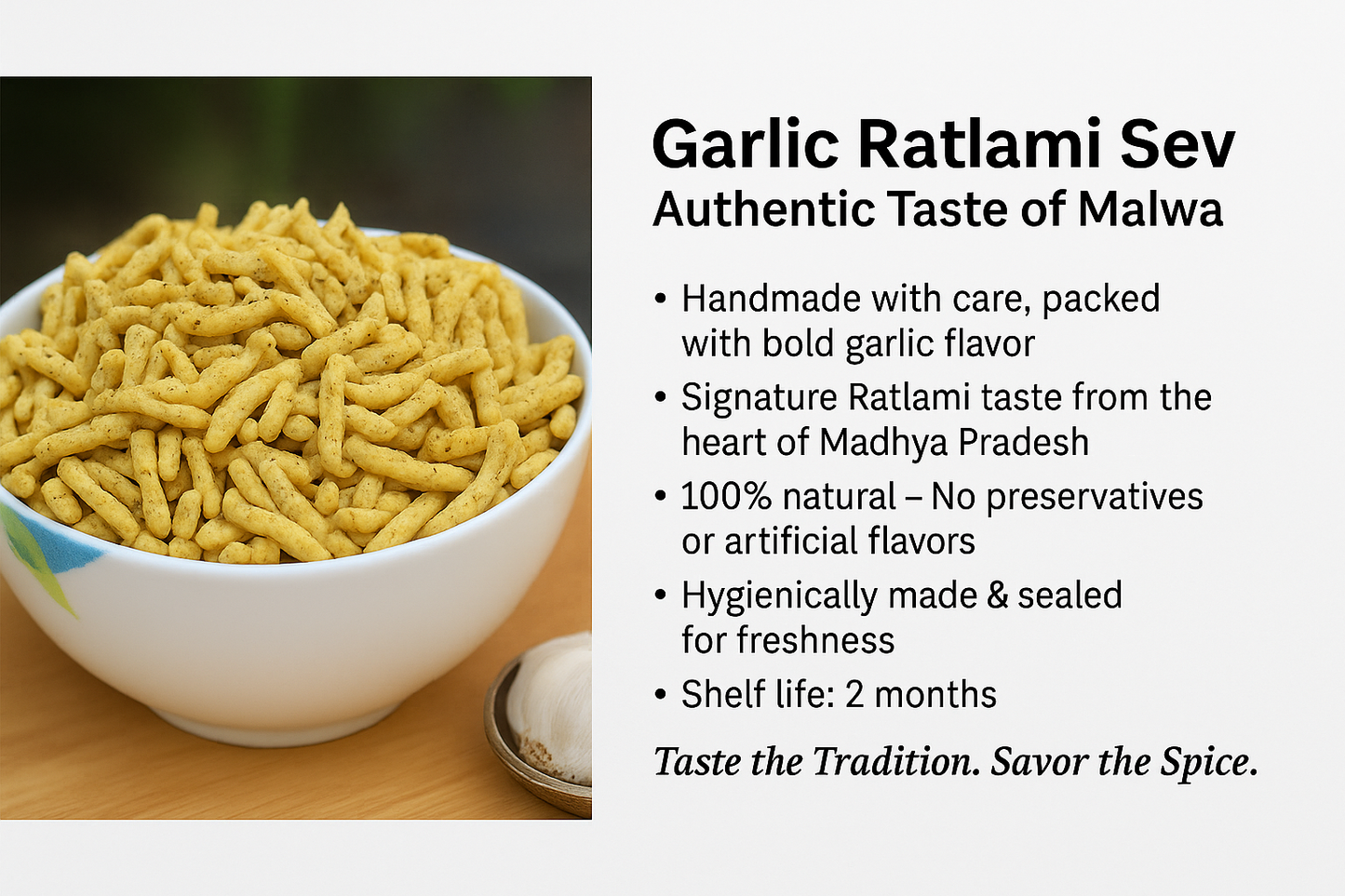 Garlic Sev Moti (Handmade Traditional Spicy Authentic Ratlami Snacks)