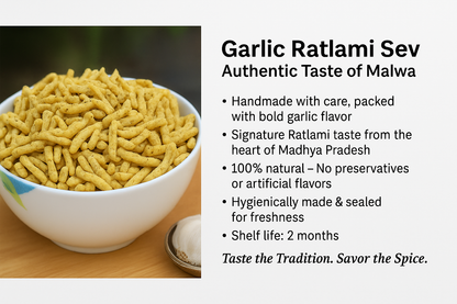 Garlic Sev Moti (Handmade Traditional Spicy Authentic Ratlami Snacks)