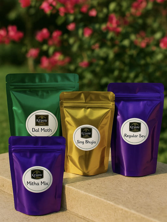New Keshav Ratlami Namkeen Diwali Delight: 4 Essential Snack Packs (170gm Each)